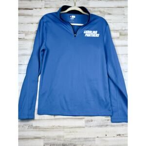 Carolina Panthers Mens S Blue 1/4 Zip Pullover NFL Team Apparel Spellout